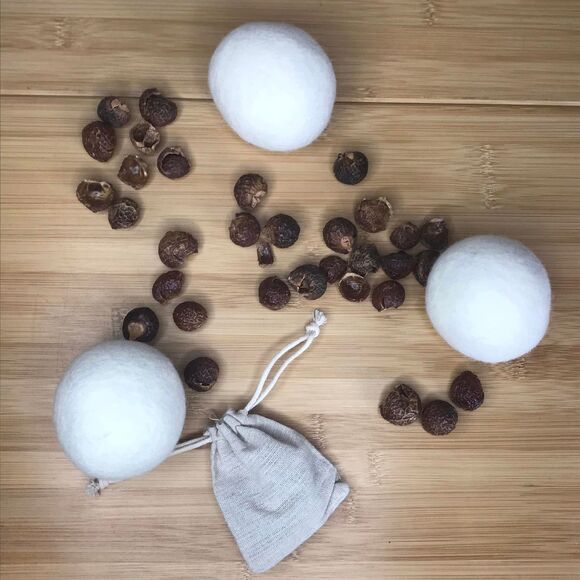 Organic Soap Nut Berry (1lb) & 6 Dryer Ball Combo Chemical Free Sustainable - Picture 2 of 10